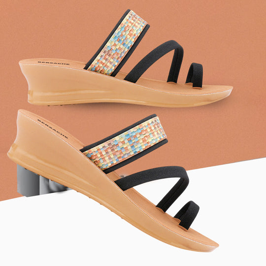 Bersache Extra Soft Classic Casual with  Regular wear with Ultra Soft & Flexibility Technology Sandal's For Women's & Girl's-(6240-Black)