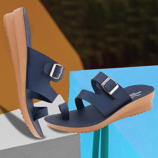 Bersache Extra Soft Classic Casual with  Regular wear with Ultra Soft & Flexibility Technology Flip-Flop for Women's & Girl's (6244-Navy-Blue)