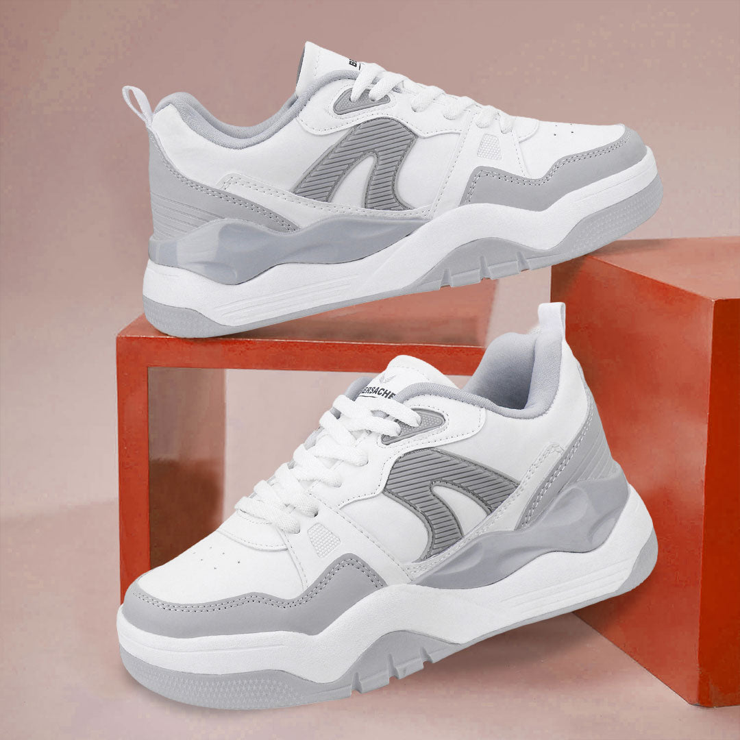 Bersache Casual Sneaker shoe for Men| Soft Cushioned Insole , Slip-Resistance Casuals For Men (White-9222).