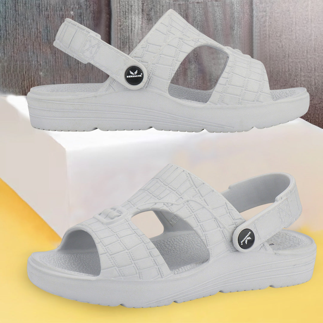 Bersache Extra Soft Classic Casual with  Regular wear with Ultra Soft & Flexibility Technology Sandal For Men's & Boy's-(Grey-6271).