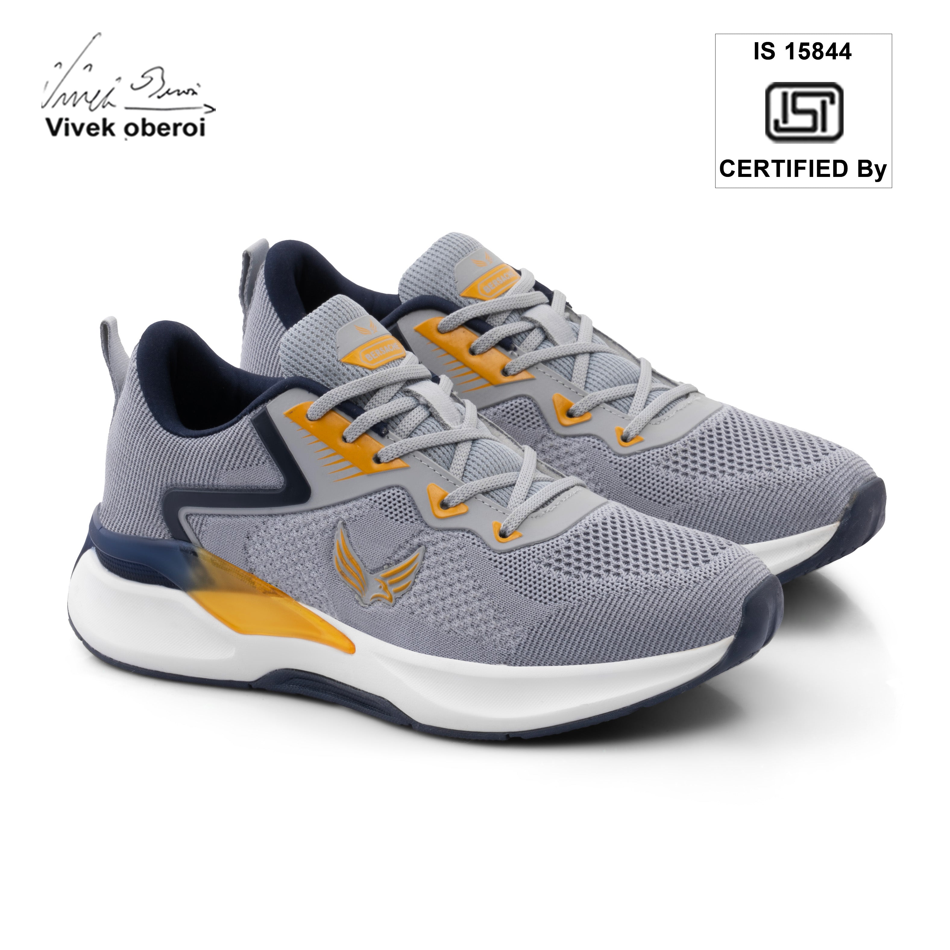 Bersache Premium Sports ,Gym, Trending Stylish Running Shoes For Men (9203-Grey).
