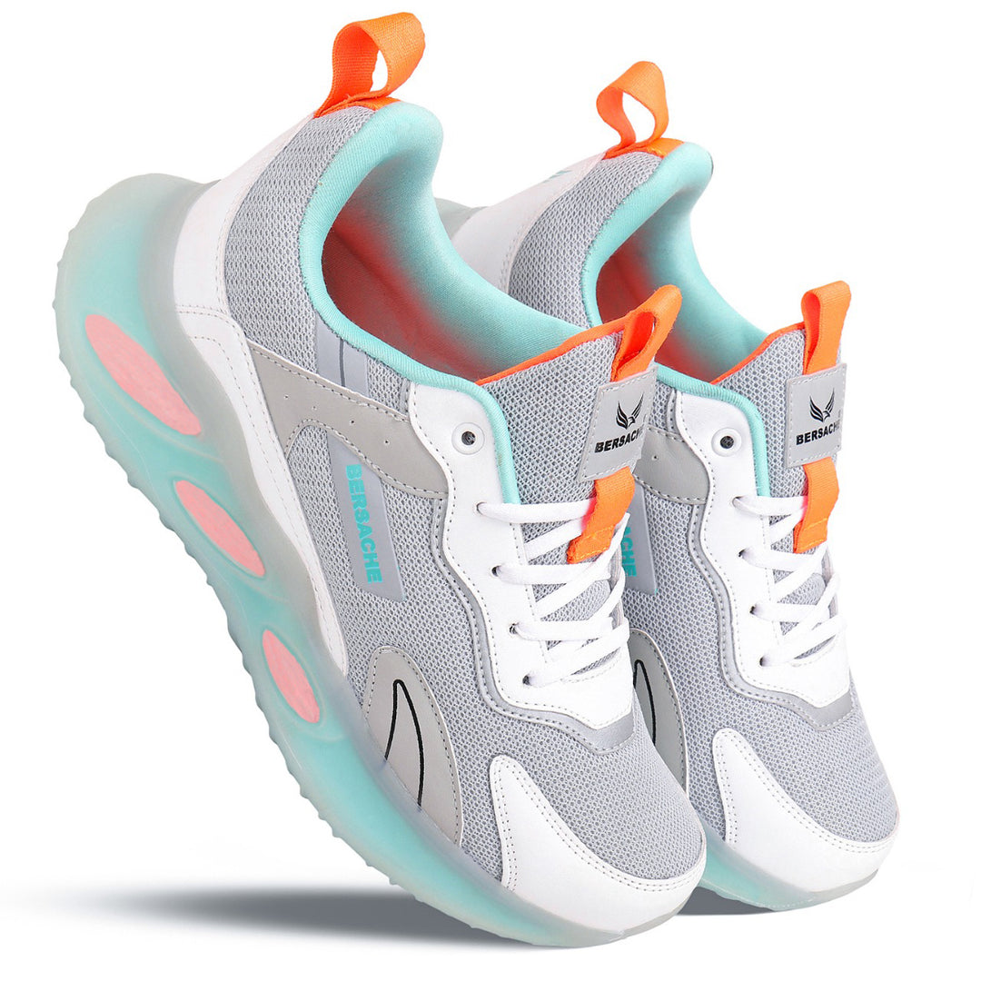 Bersache Lightweight Casual Sneaker Shoes For Men Grey-9050