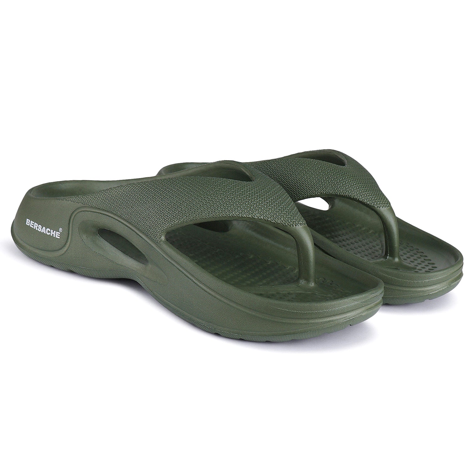 Bersache Extra Soft Classic Casual with Back Strap Regular wear with Ultra Soft & Flexibility Technology Flip-Flop for Men's/ Boy's-Green-6065.
