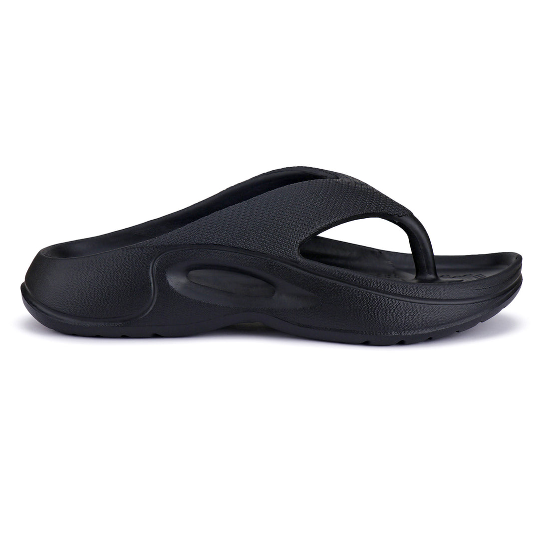 Bersache Extra Soft Classic Casual with Back Strap Regular wear with Ultra Soft & Flexibility Technology Flip-Flop for Men's/ Boy's 6061-Black