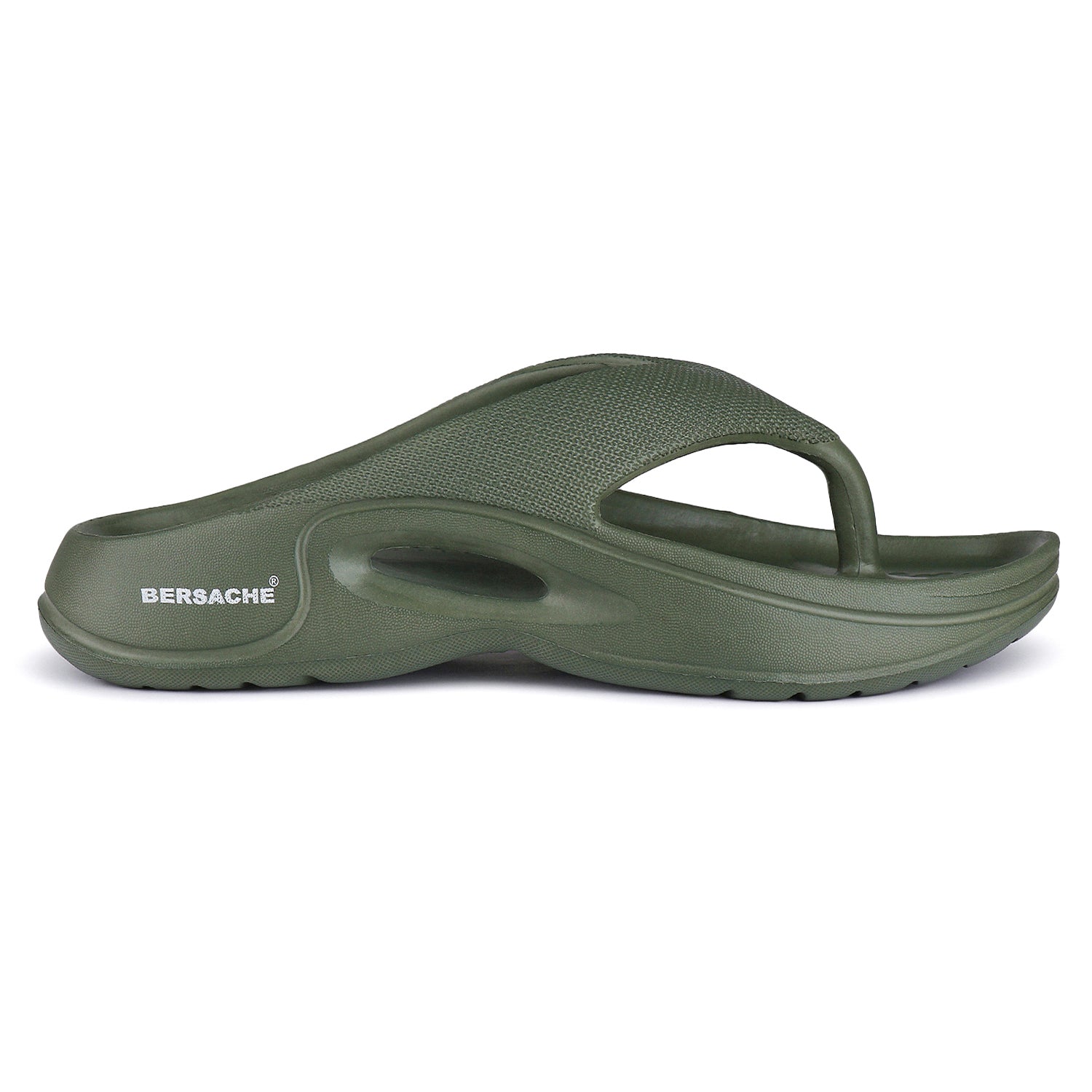 Bersache Extra Soft Classic Casual with Back Strap Regular wear with Ultra Soft & Flexibility Technology Flip-Flop for Men's/ Boy's-Green-6065.