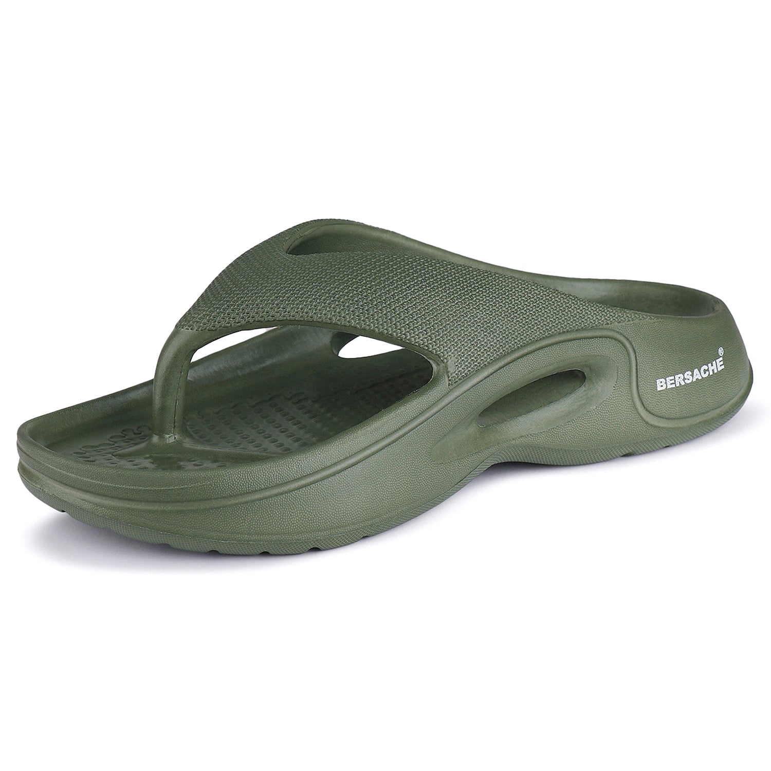 Bersache Extra Soft Classic Casual with Back Strap Regular wear with Ultra Soft & Flexibility Technology Flip-Flop for Men's/ Boy's-Green-6065.