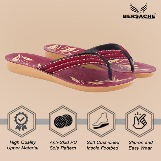 Bersache Extra Soft Classic Casual with  Regular wear with Ultra Soft & Flexibility Technology Slipper For Women's & Girl's-Pink-6231