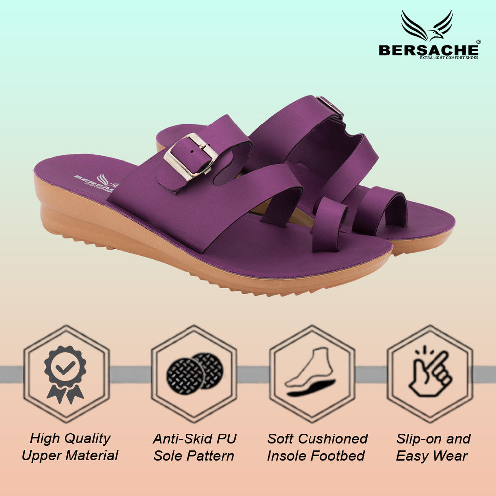 Bersache Extra Soft Classic Casual with  Regular wear with Ultra Soft & Flexibility Technology Sandal's For Women's & Girl's-(6245-Purple)