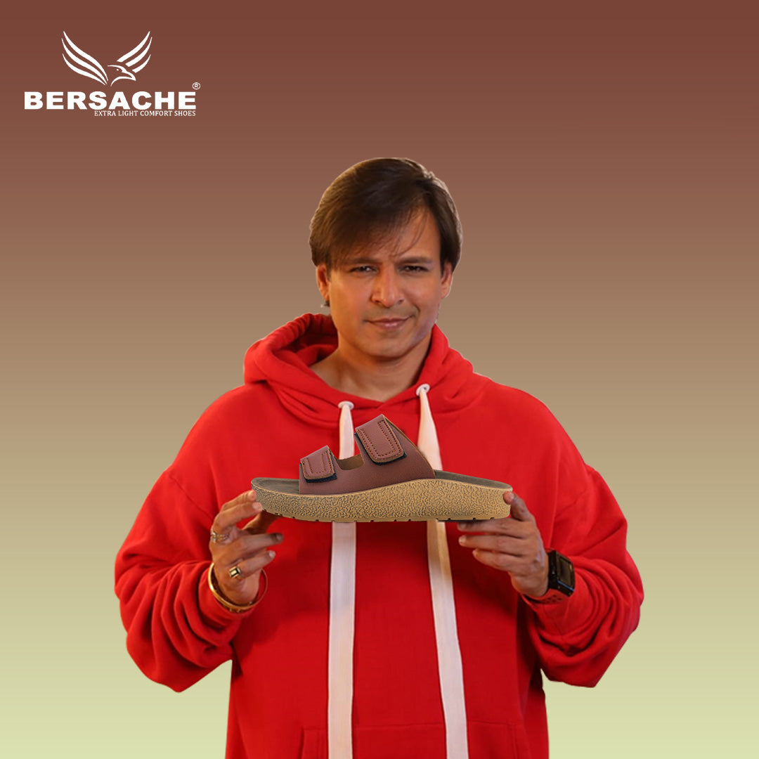 Bersache Extra Soft Classic Casual with Back Strap Regular wear with Ultra Soft & Flexibility Technology Flip-Flop for Men's/ Boy's-(Brown-6221)