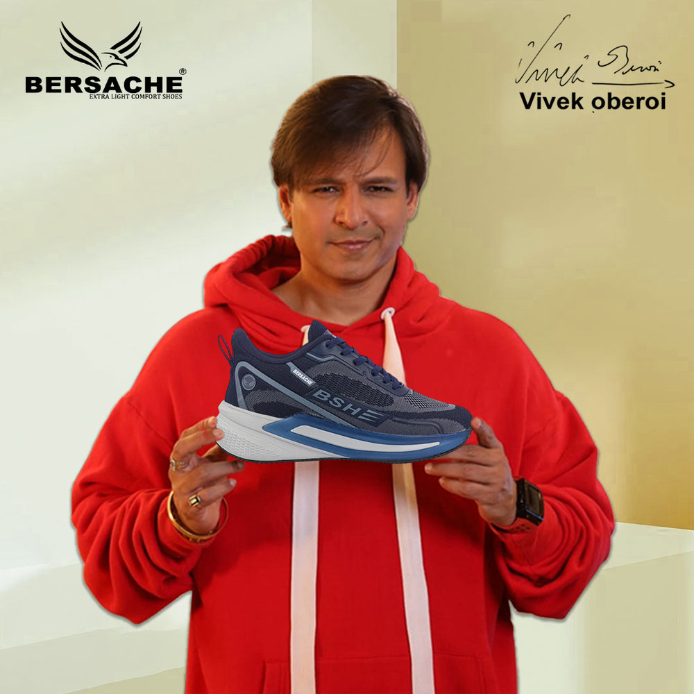 Bersache Premium Sports ,walking,Gym,cricket, Trending  Running Shoes For Men's (Blue-Gray-9210)