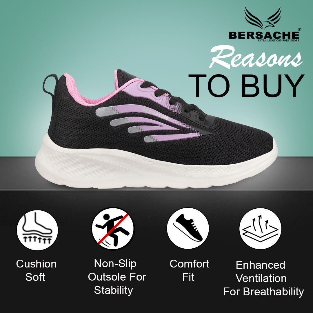 Bersache Premium Sports ,Gym, Trending Stylish Running Colour Changing shoes for Women (8094-Pink)