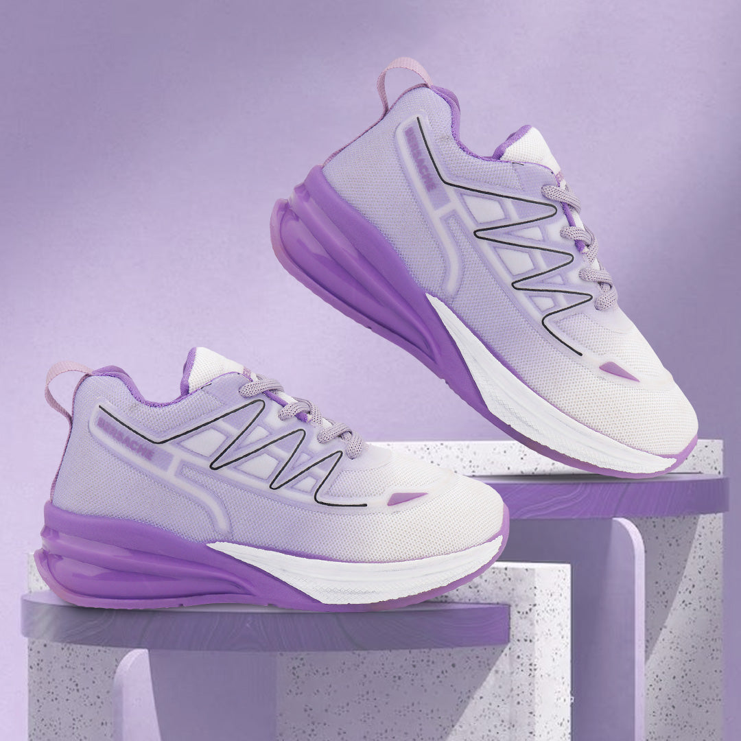 Bersache Premium Sports,walking,Gym,cricket,Trending Running Shoes For Kid's - Purple -8087.