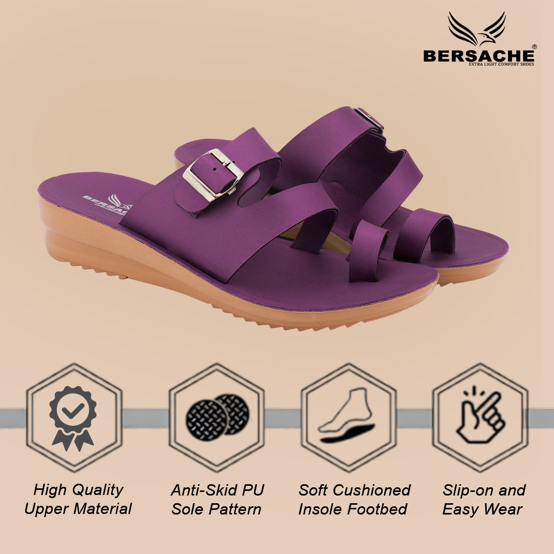 Bersache Extra Soft Classic Casual with  Regular wear with Ultra Soft & Flexibility Technology Slipper For Women's & Girl's-(6245-Purple)