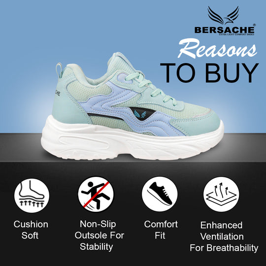 Bersache Premium Sports ,Gym, Trending Stylish Running Colour Changing shoes for Women (8104-Blue)