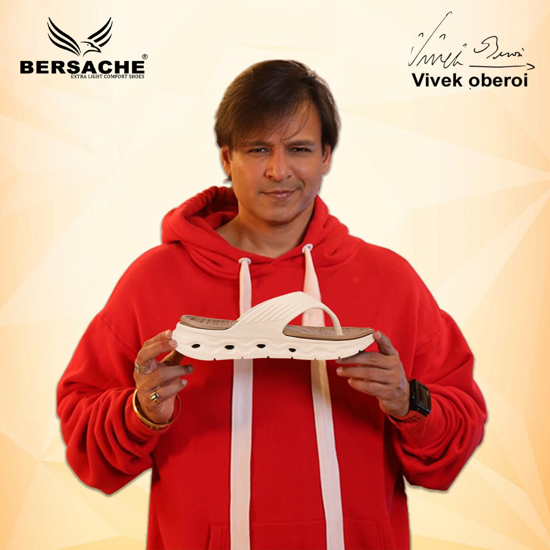 Bersache Extra Soft Classic Casual  with  Regular wear with Ultra Soft & Flexibility Technology Flip-Flop for Men's-(6344-Brown & Beige).