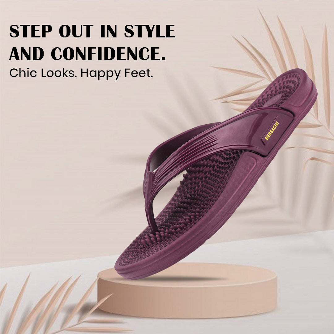 Bersache Extra Soft Classic Casual  with Regular wear with Ultra Soft & Flexibility Technology Sandals for Women's-(6333-Maroon).