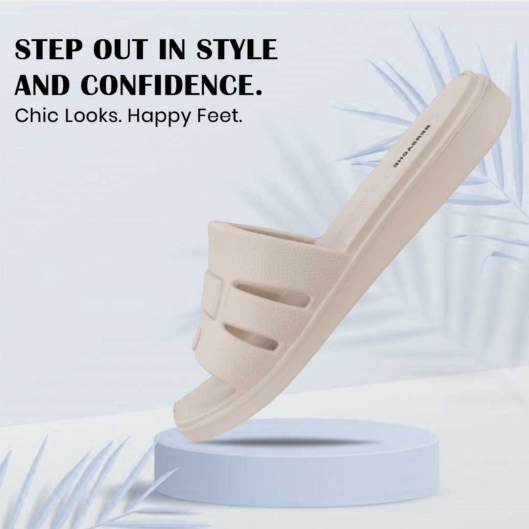 Bersache Extra Soft Classic Casual  with  Regular wear with Ultra Soft & Flexibility Technology Flip-Flop for Women's-(6301-Beige) .