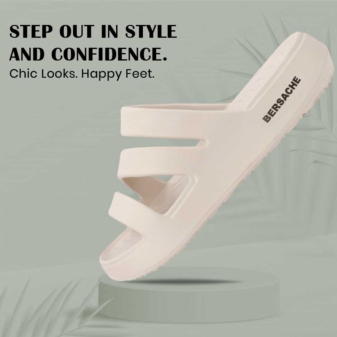 Bersache Extra Soft Classic Casual  with  Regular wear with Ultra Soft & Flexibility Technology Slipper for Women's-(6311-Beige)