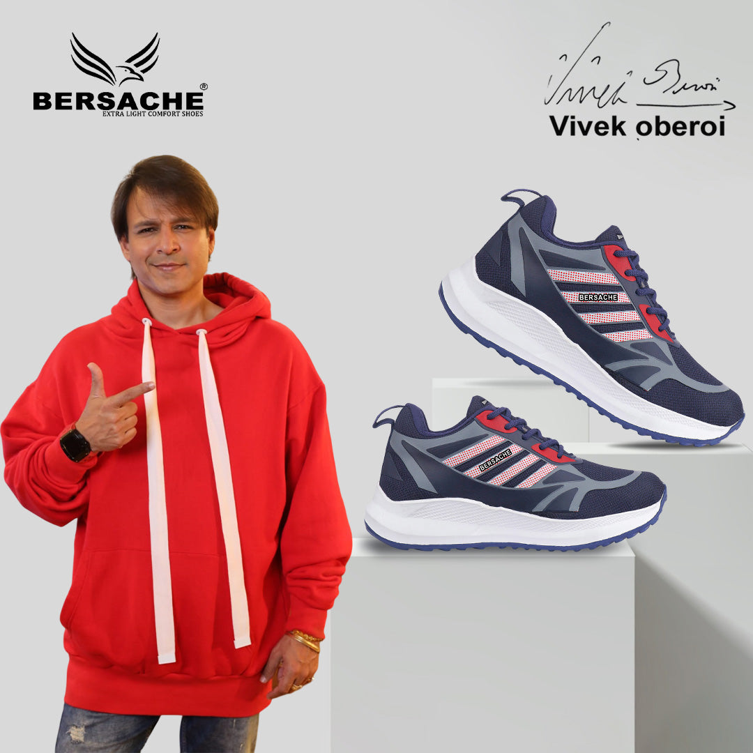 Bersache Lightweight Casual Sneaker Shoes For Men Blue-8072