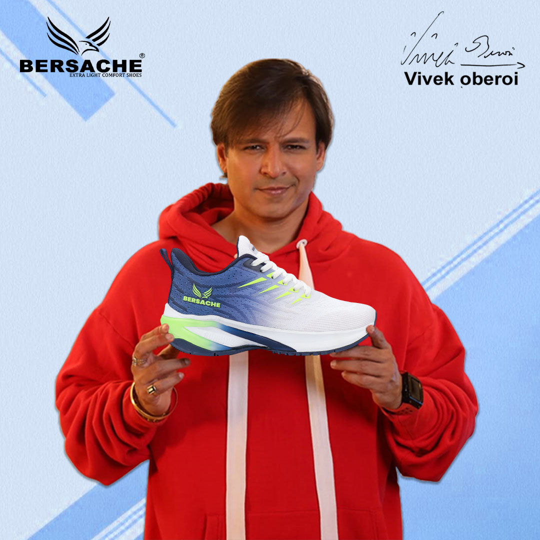 Bersache Premium Sports ,walking,Gym,cricket, Trending  Running Shoes For Men's (Blue-White-9213).