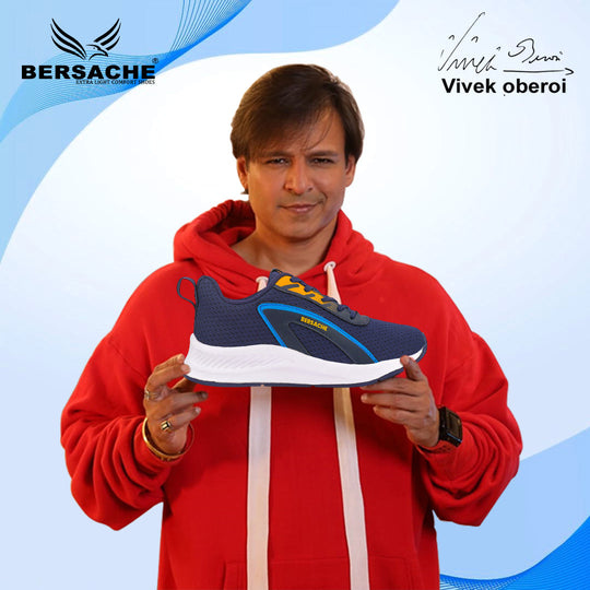 Bersache Lightweight Casual Sneaker Shoes For Men Blue-8089