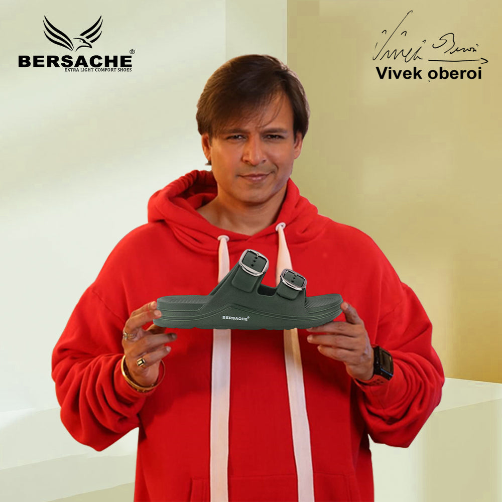 Bersache Extra Soft Classic Casual  with  Regular wear with Ultra Soft & Flexibility Technology Sandals for Men's-(6284-Green)