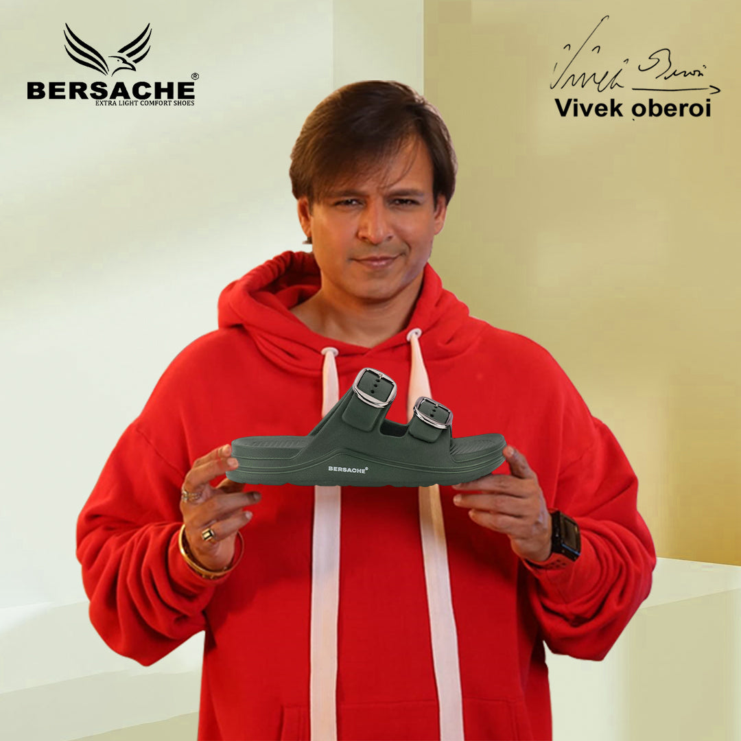 Bersache Extra Soft Classic Casual  with  Regular wear with Ultra Soft & Flexibility Technology Sandals for Men's-(6284-Green)