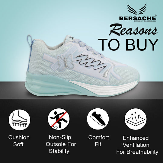 Bersache Premium Sports ,walking,Gym,cricket, Trending  Running Shoes For Women's-(8141-Mint)