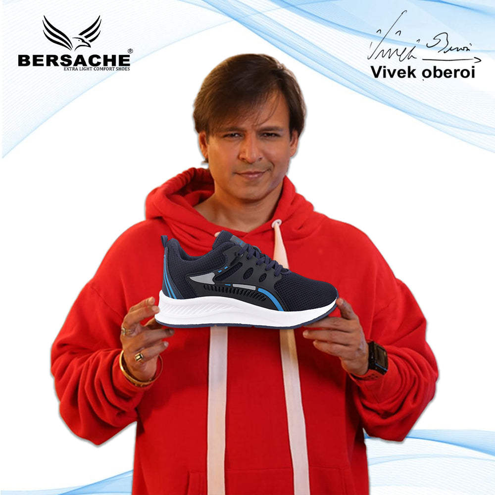 Bersache Casual Sneaker shoe for Men| Soft Cushioned Insole , Slip-Resistance Casuals For Men (Dark-Blue-8129)
