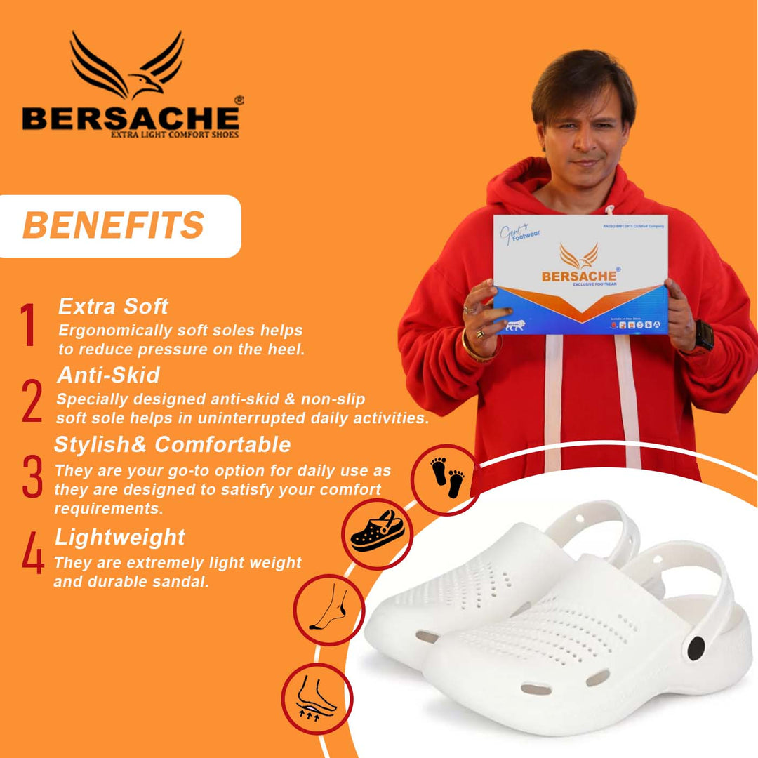 Bersache Extra Soft Classic Casual with  Regular wear with Ultra Soft & Flexibility Technology Sandal For Men's & Boy's-(White-6010)
