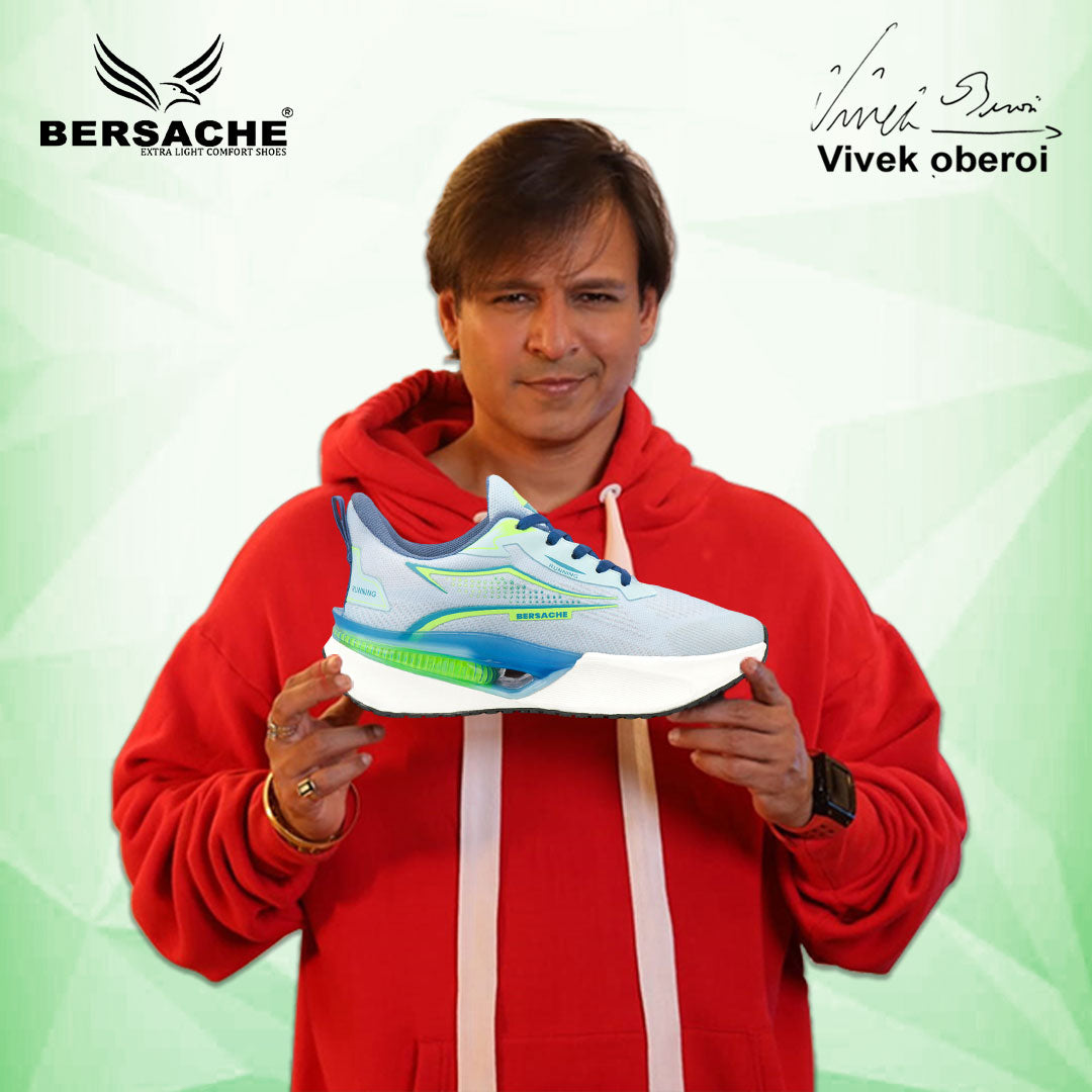 Bersache Casual Sneaker shoe for Men| Soft Cushioned Insole , Slip-Resistance Casuals For Men (Grey-green-9216).
