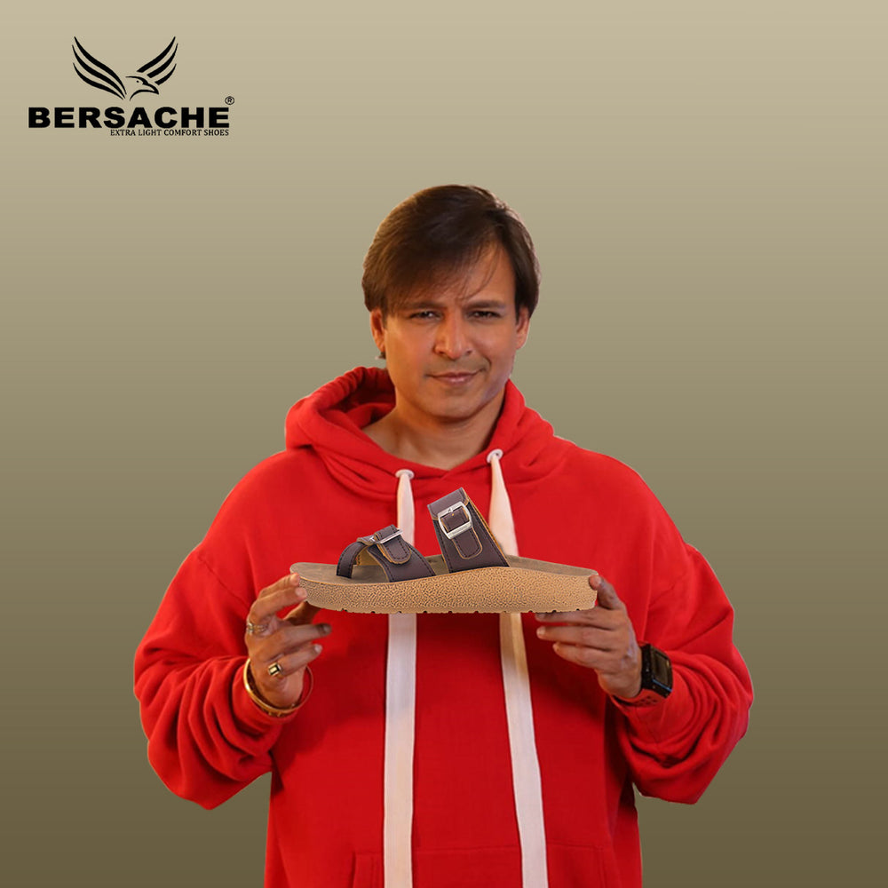 Bersache Extra Soft Classic Casual with Back Strap Regular wear with Ultra Soft & Flexibility Technology Flip-Flop for Men's/ Boy's-(Brown-6224)