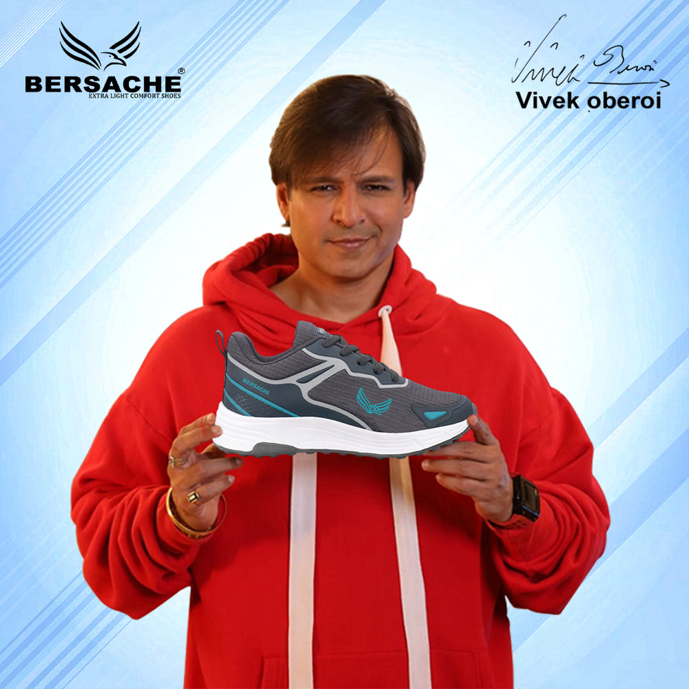 Bersache Premium Sports ,walking,Gym,cricket, Trending  Running Shoes For Men's (Gray-8122)