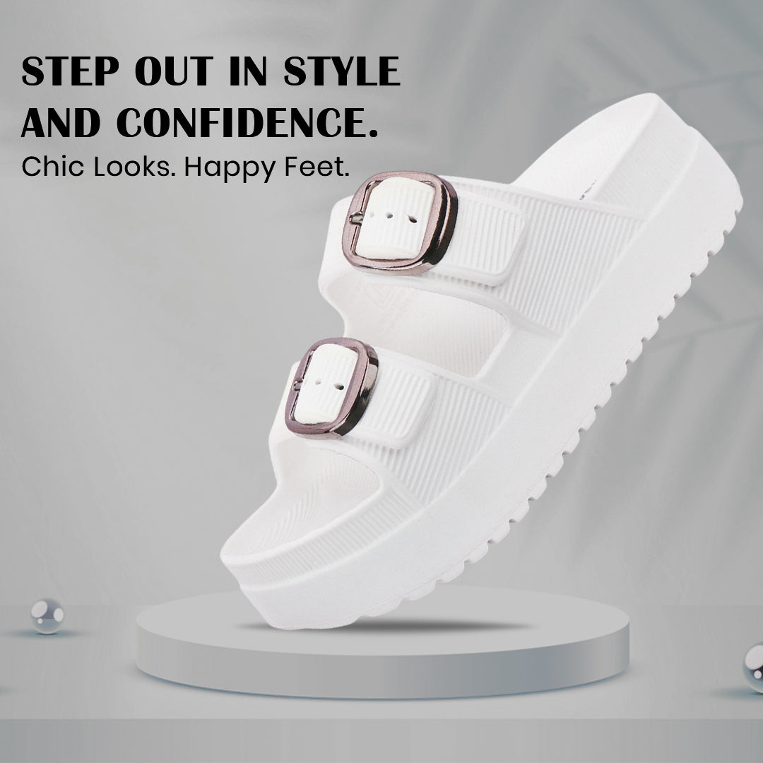 Bersache Extra Soft Classic Casual CHAPPAL with  Regular wear with Ultra Soft & Flexibility Technology  Slippers for Women's-(6294-White).