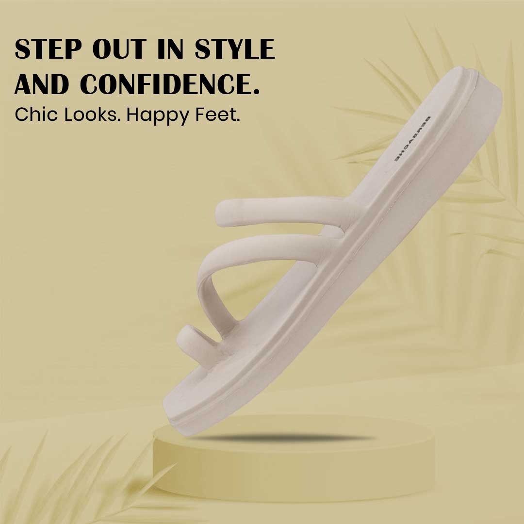 Bersache Extra Soft Classic Casual  with  Regular wear with Ultra Soft & Flexibility Technology Sandal for Women's-(6304-Beige)