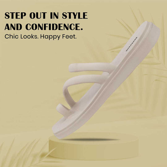 Bersache Extra Soft Classic Casual  with  Regular wear with Ultra Soft & Flexibility Technology Sandal for Women's-(6304-Beige)
