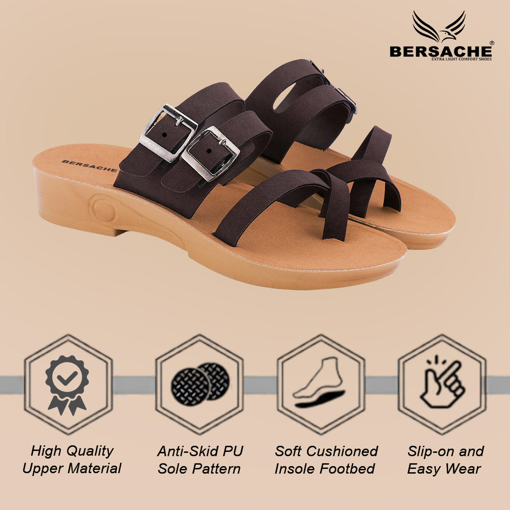 Bersache Extra Soft Classic Casual with  Regular wear with Ultra Soft & Flexibility Technology Slipper For Women's & Girl's-(6239-Black)