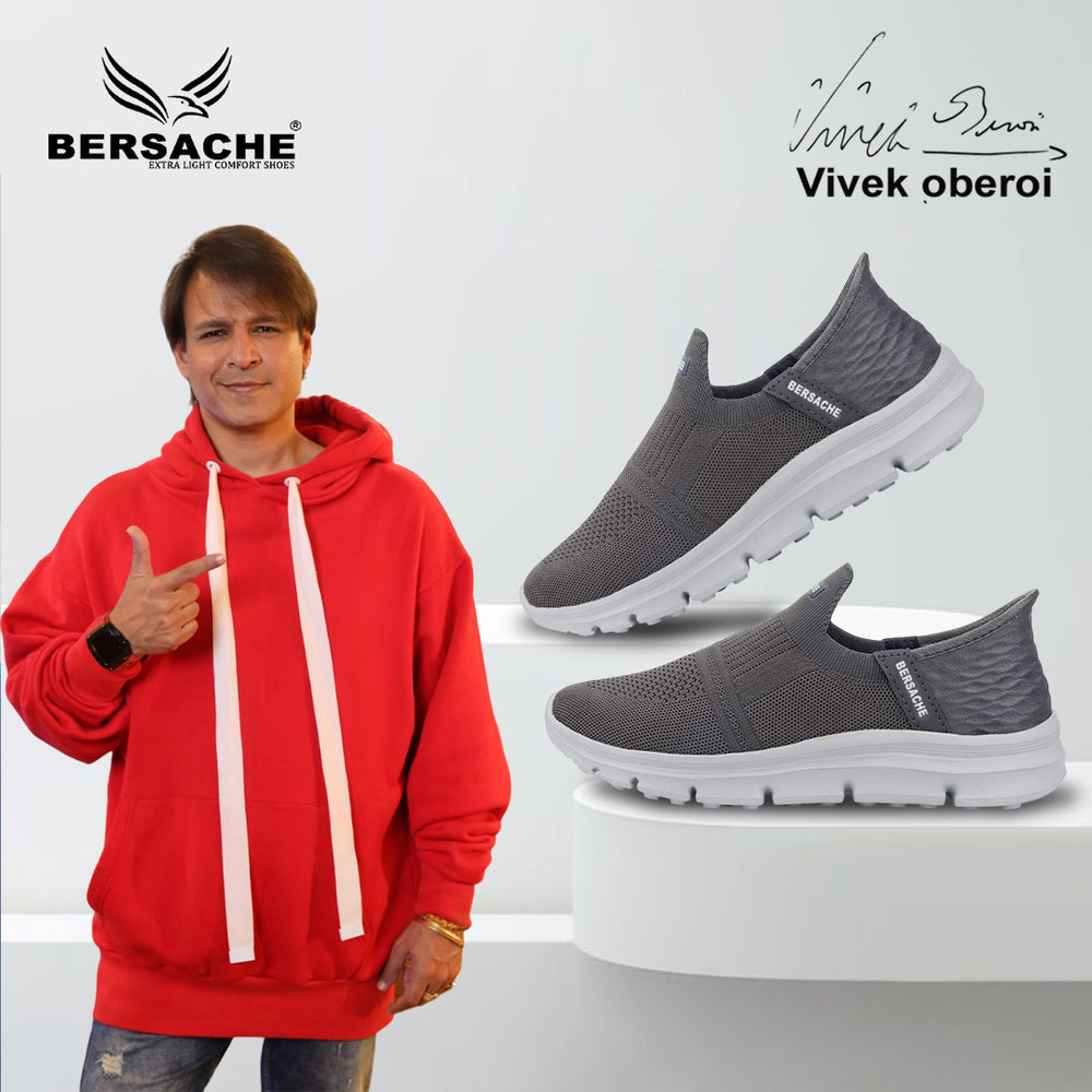 Bersache Premium Sports,Gym, Trending Stylish Running Shoes For Men (8076-Grey)