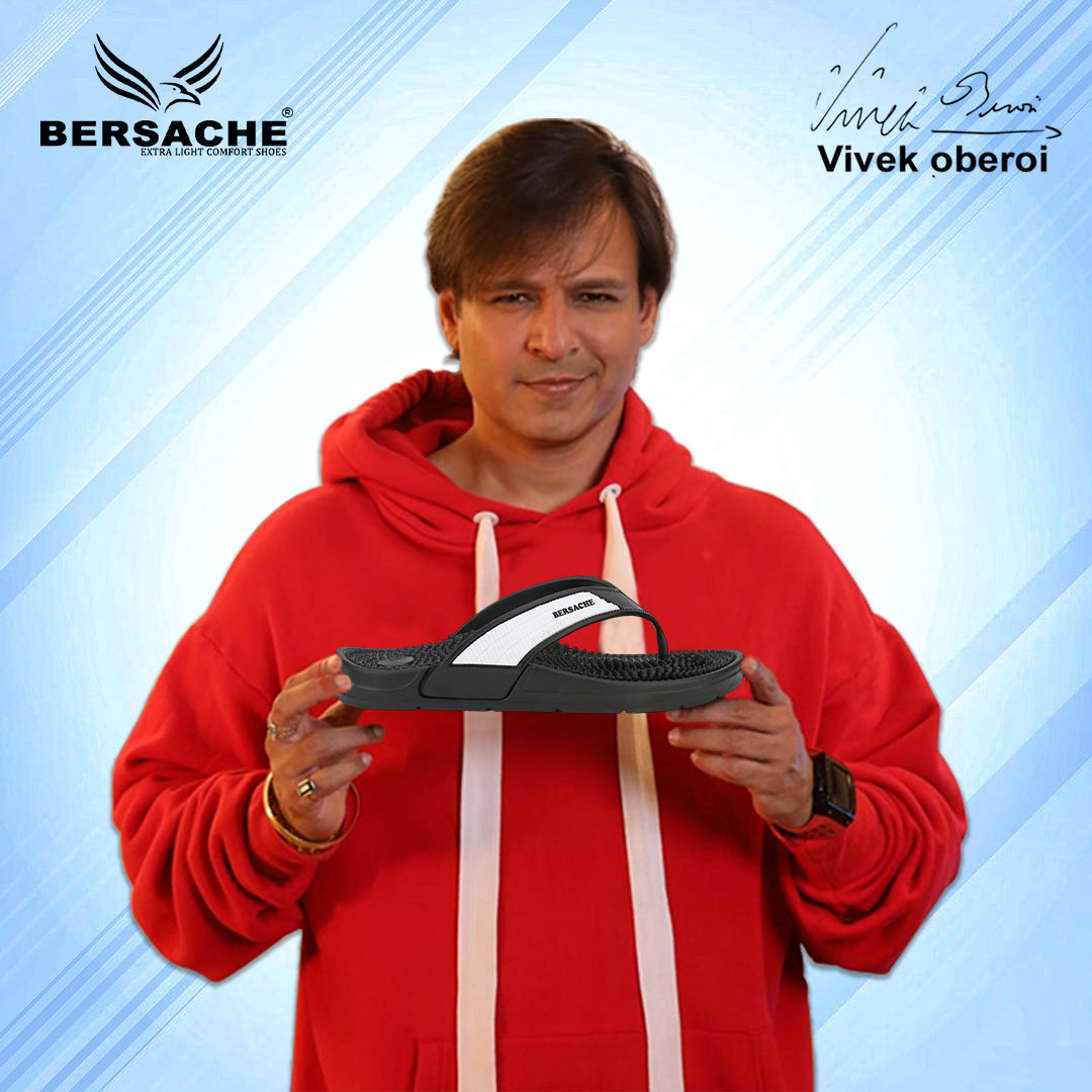 Bersache Extra Soft Classic Casual  with Regular wear with Ultra Soft & Flexibility Technology Sandals for Men's-(6335-Black).
