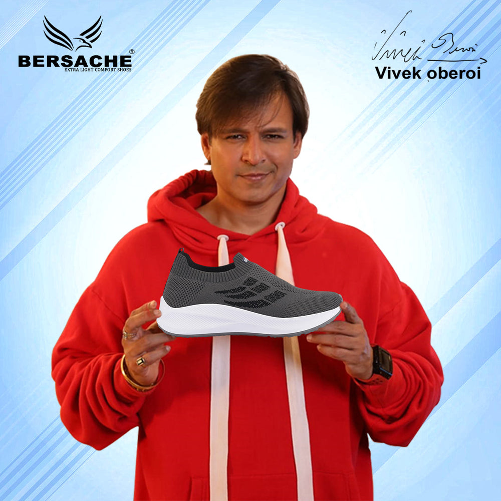 Bersache Lightweight Casual Sneaker Shoes For Men (8110-Grey)
