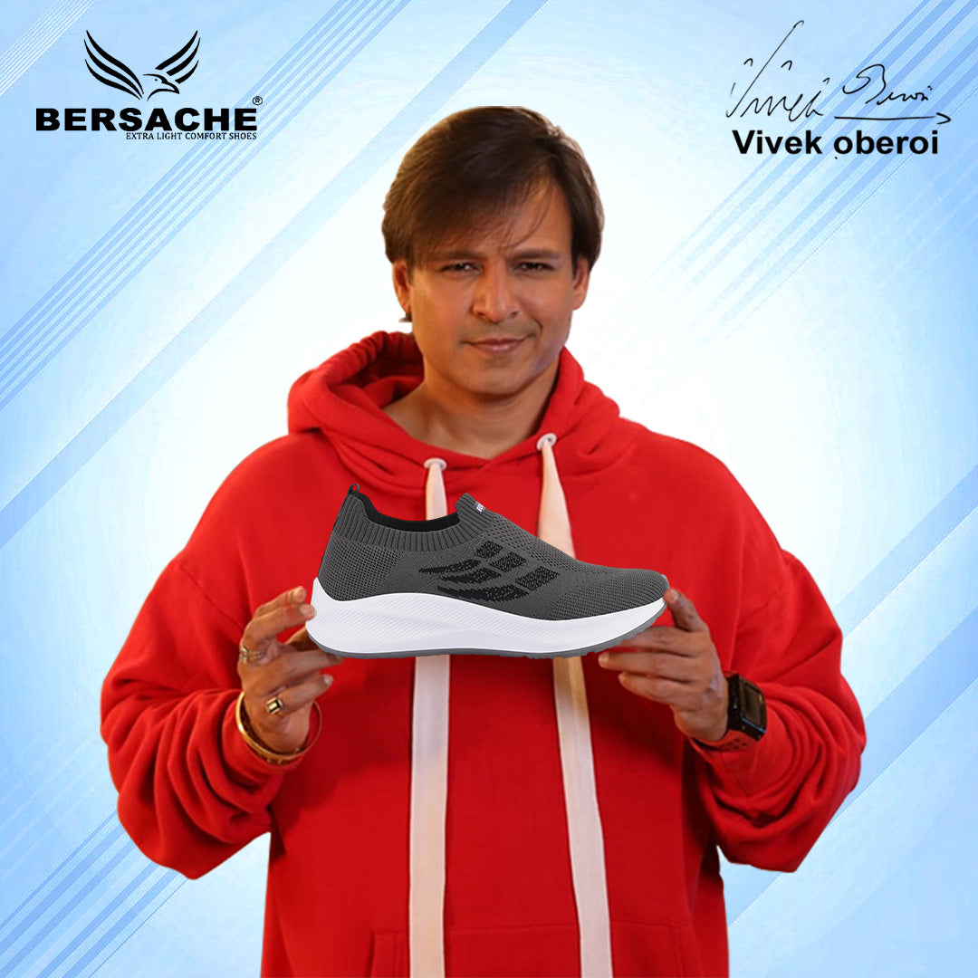 Bersache Lightweight Casual Sneaker Shoes For Men (8110-Grey)