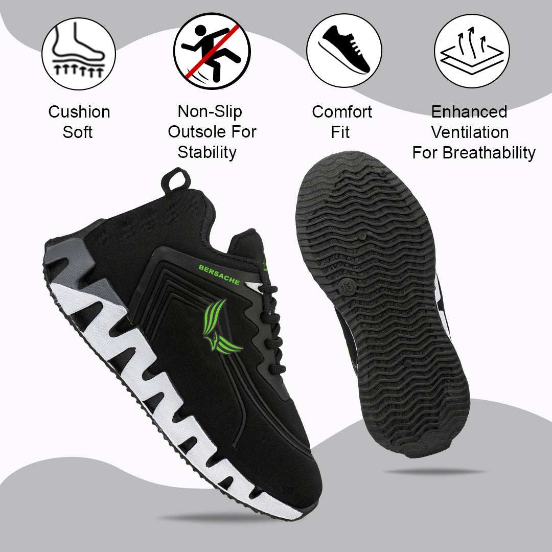 Bersache Casual Sneaker shoe for Kids|Soft Cushioned Insole,Slip-Resistance Casuals For Kids - Green- 8100.