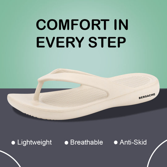 Bersache Extra Soft Classic Casual with  Regular wear with Ultra Soft & Flexibility Technology Sandal's For Women's & Girl's-(6254-Beige)