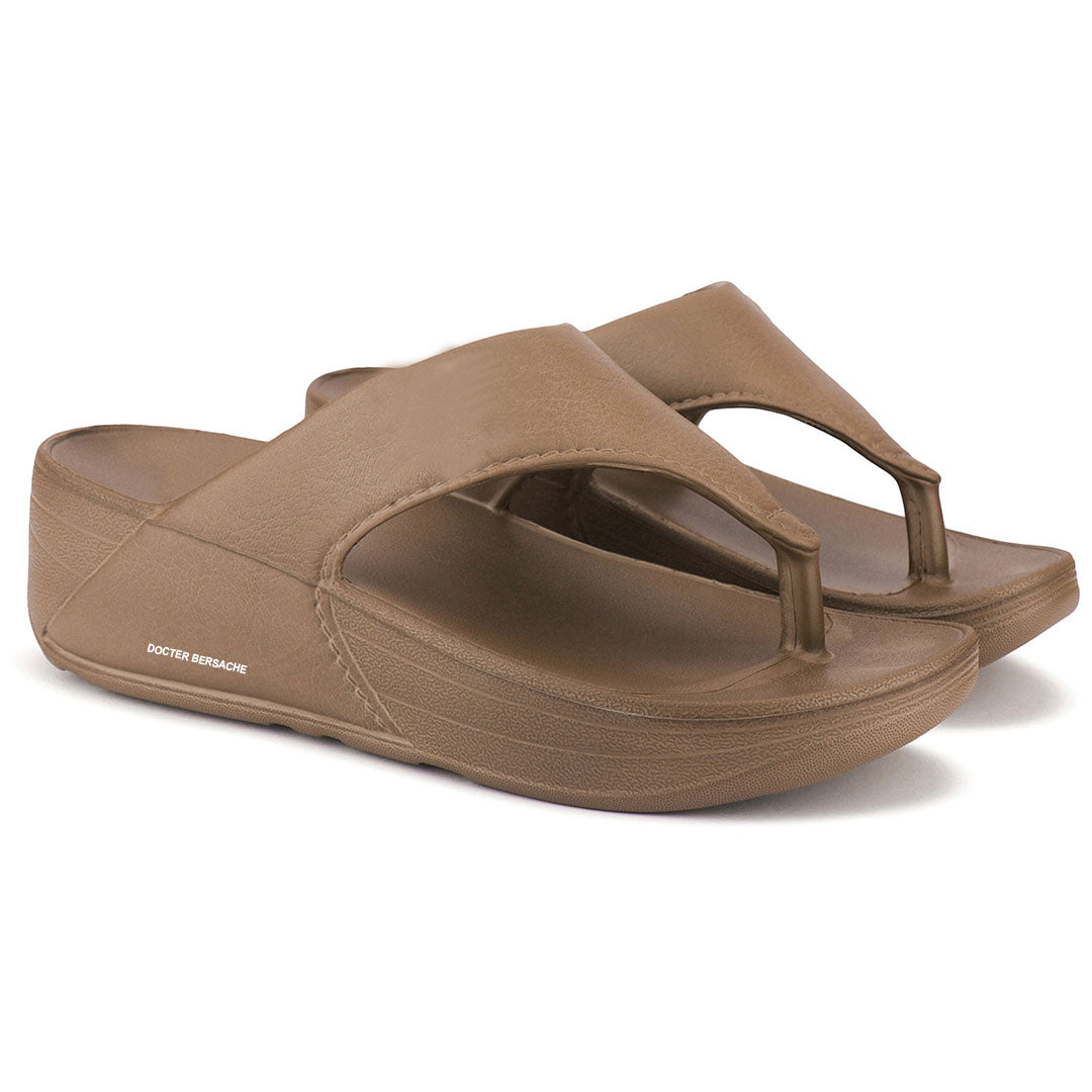 Doctor Bersache Newly Launched Orthopedic Comfort Slippers for Women | Diabetic Friendly | Extra Cushioning | Arch Support | Pain Relief Brown-DB -111