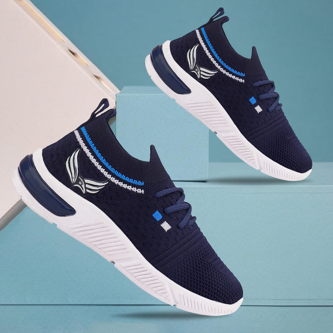 Bersache Premium Sports,walking,Gym,cricket,Trending Running Shoes For Kid's - Blue -8084.