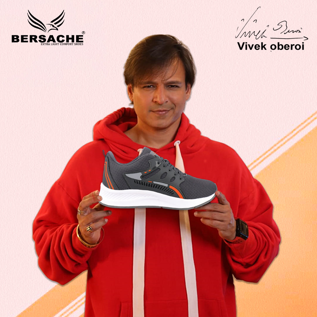 Bersache Casual Sneaker shoe for Men| Soft Cushioned Insole , Slip-Resistance Casuals For Men (Gray-8128)