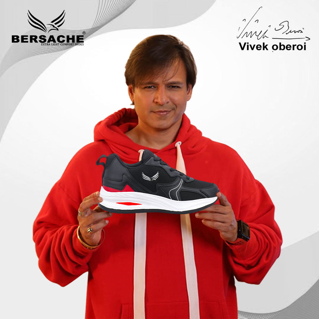 Bersache Casual Sneaker shoe for Men| Soft Cushioned Insole , Slip-Resistance Casuals For Men (8117-Black)