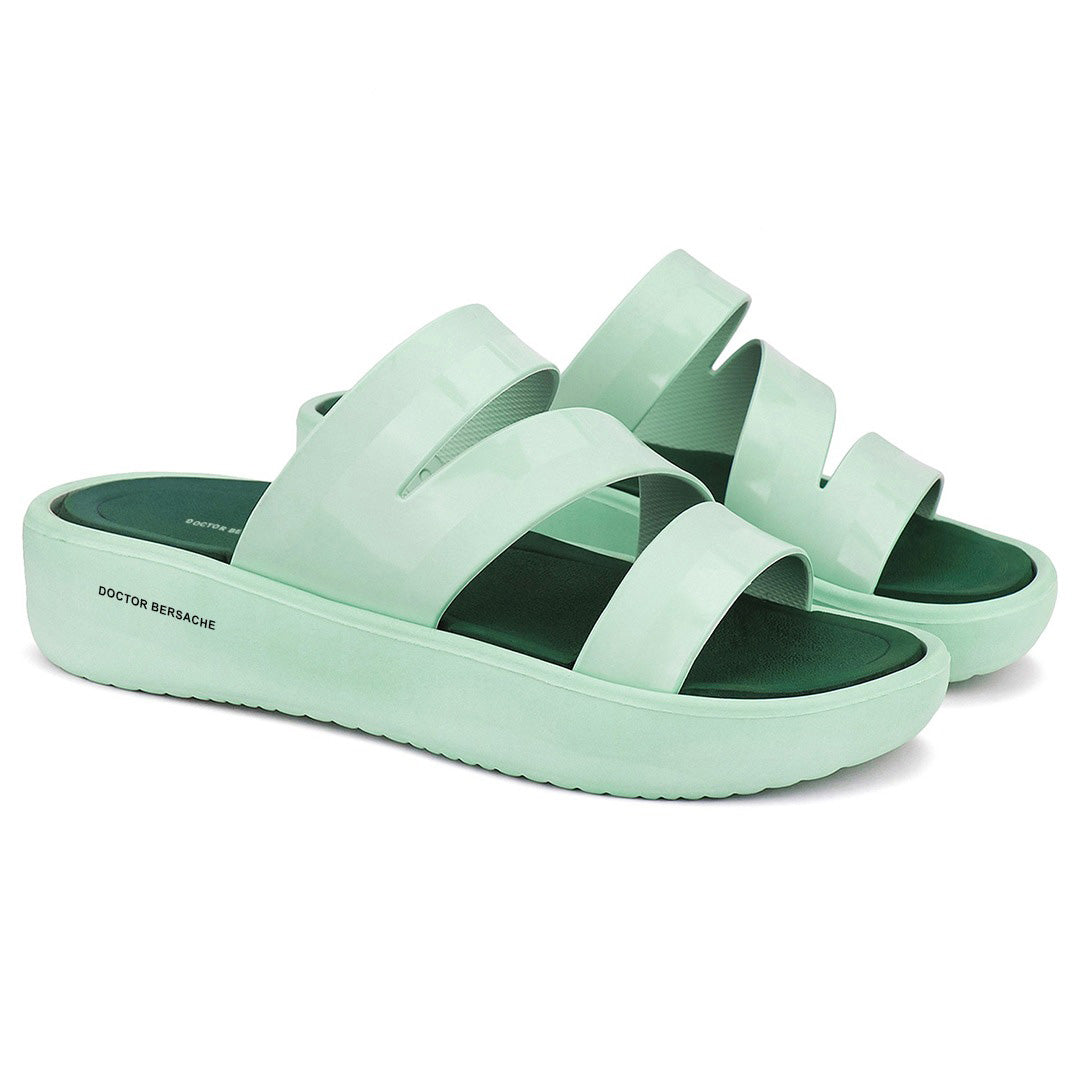 Doctor Bersache Newly Launched Orthopedic Comfort Slider for Women | Diabetic Friendly | Extra Cushioning | Arch Support | Pain Relief Green-DB -125