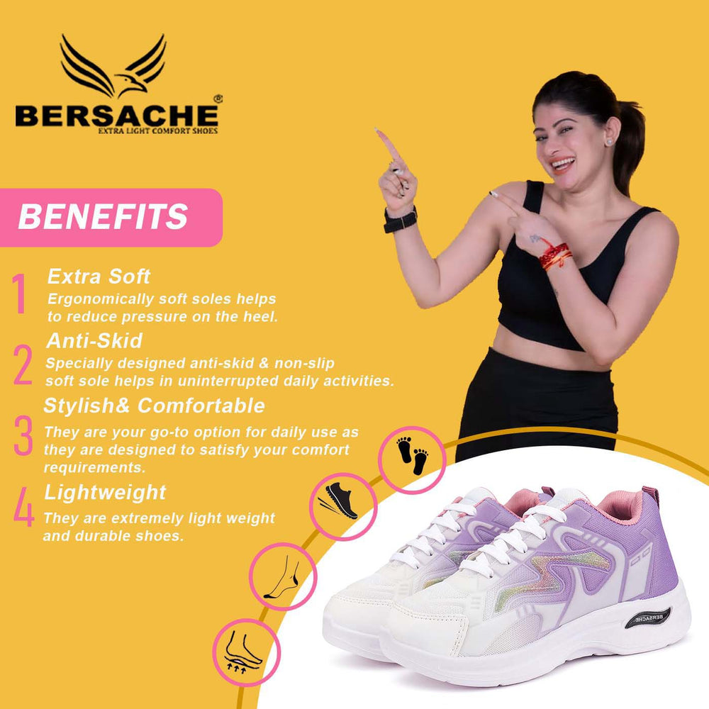 Bersache Sneaker, Loafers ,Casual with Extra comfort Sneaker Colour Changing shoes for Women (Purple-8063)