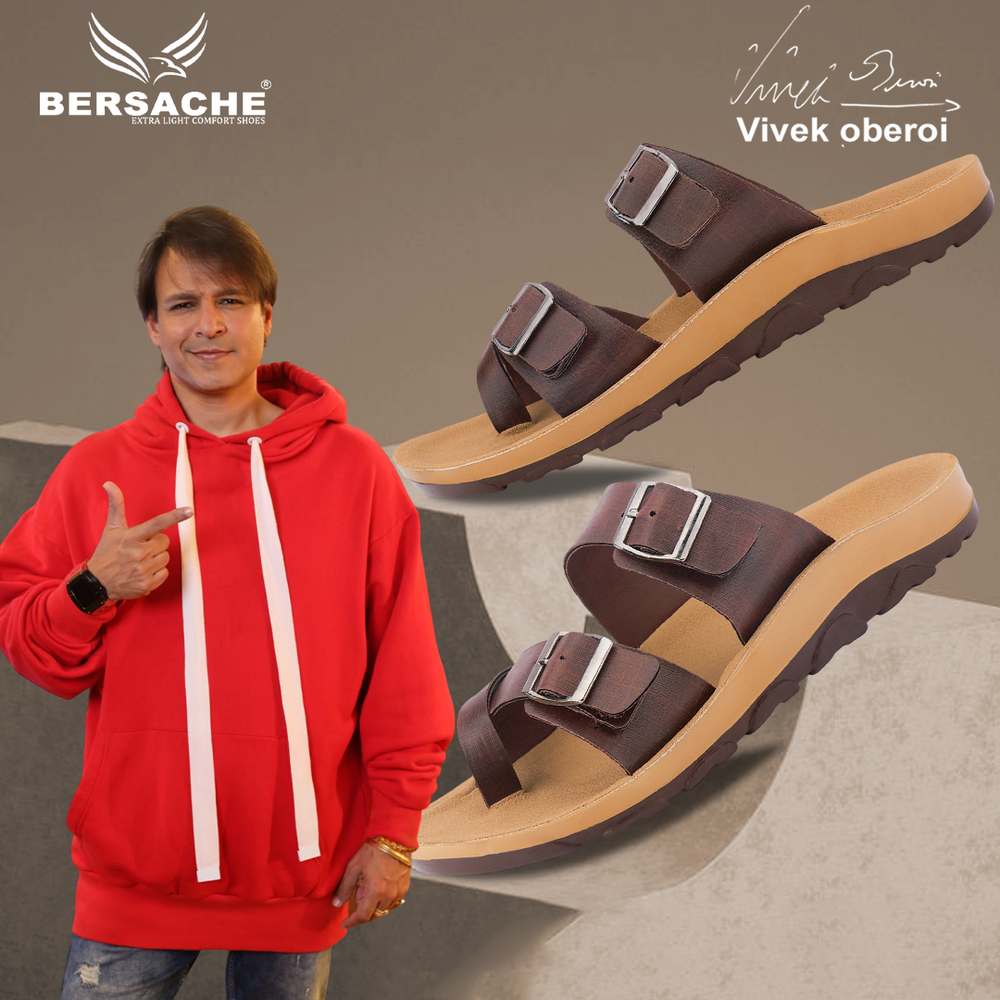 Bersache Extra Soft Classic Casual with  Regular wear with Ultra Soft & Flexibility Technology Sandal For Men's & Boy's-Brown-6217